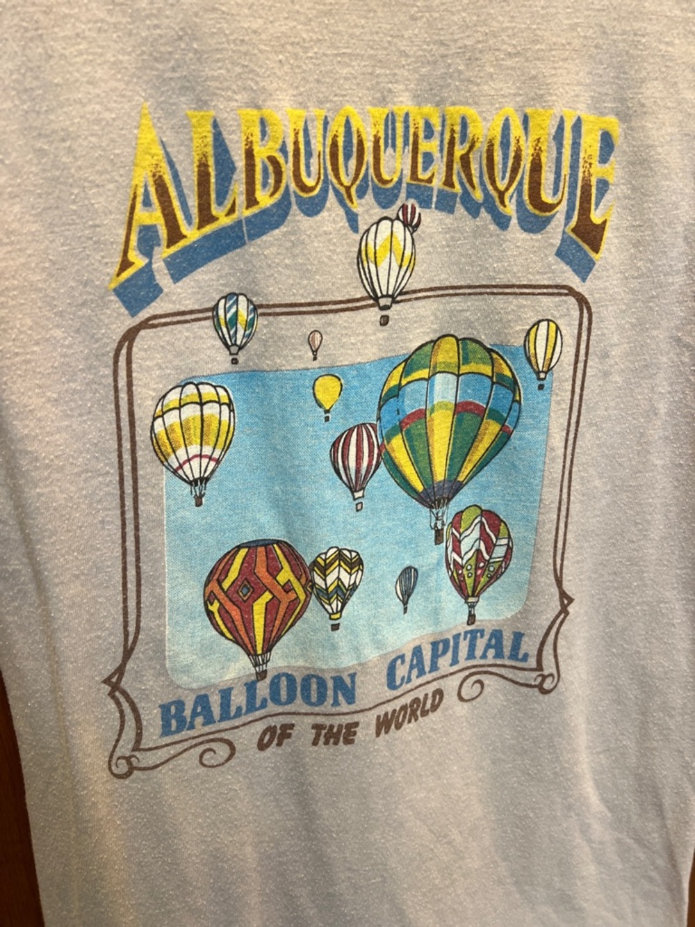 Albuquerque Vintage 80's Balloon Small Capital Graphic Tee - Light Gray - Picture 5 of 9